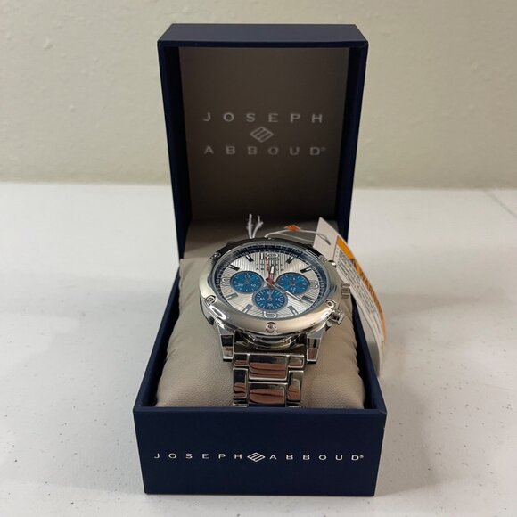 Joseph Abboud Silver-Tone White Dial Mens Watch In Original Box, New - Picture 5 of 13